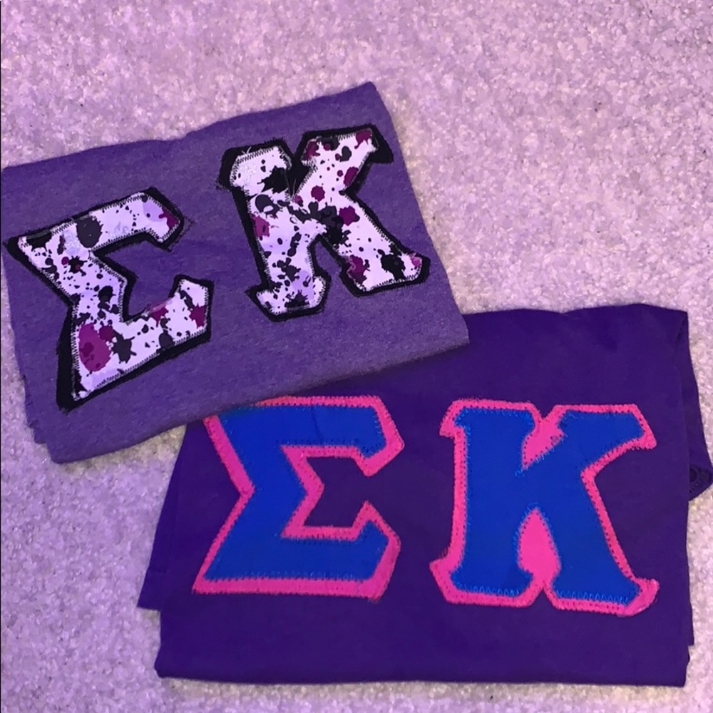 Sigma kappa letter t-shirt 2 pack